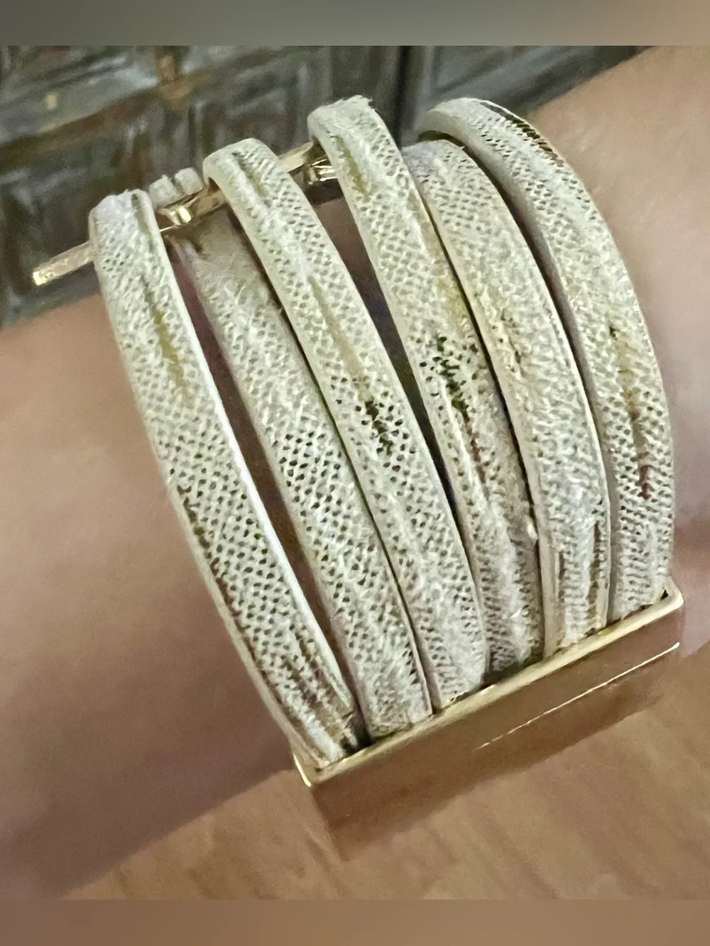 BEST Boho Bracelet EVER -Gold Star Faux Leather Wrap Bracelet - Magnetic Closure
